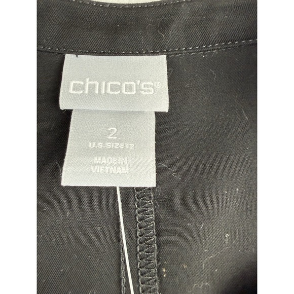 chicos asymmetrical Bias Hem Midi Dress size 2 NWT Black Sleeveless Pockets - Picture 10 of 13